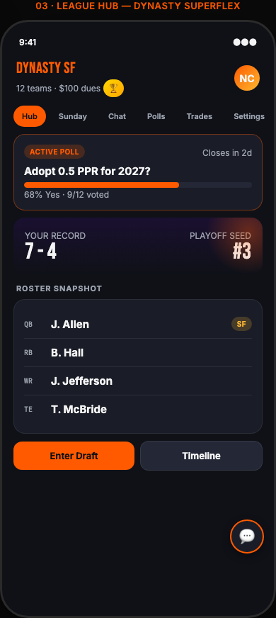 League hub for dynasty front office