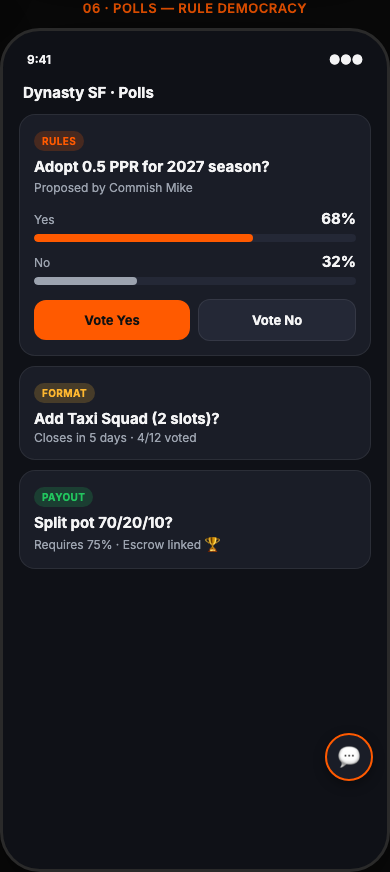Commissioner polls for rule changes